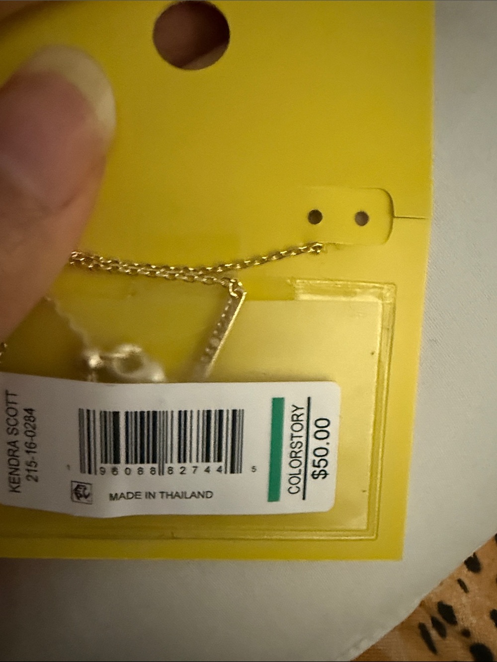 Kendra Scott Gold Necklace with Blue Teardrop and Accent Stones - Picture 2 of 2